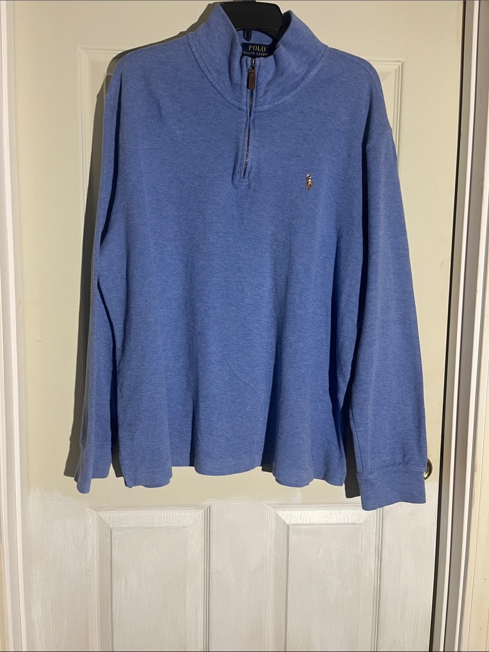 Polo Ralph Lauren XL estate ribbed blue Blue Quarter-Zip Pullover sweater